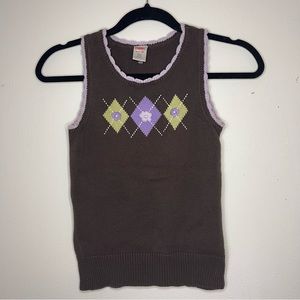 The Gap Argyle Brown Sweater Slim Fit